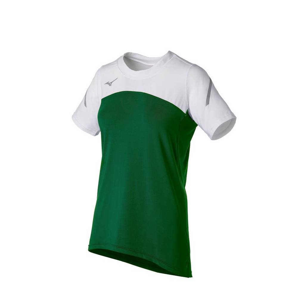 Damske Dresy Mizuno Techno VII Short Sleeve Zelene/Biele Vypredaj LVNP05782